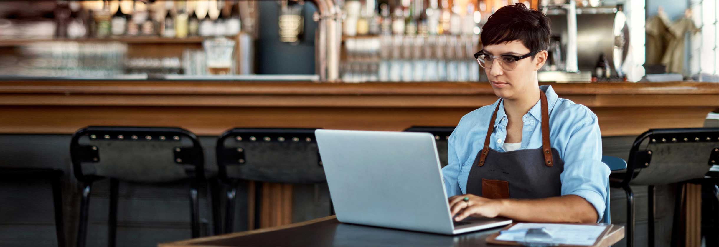 Business owner using SouthStates online banking features